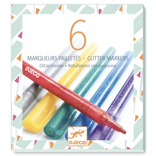 [DJE_DJ08871] Les couleurs des grands 6 marqueurs pailletés classique Djeco