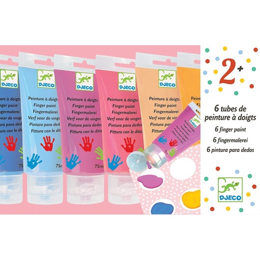 [DJE_DJ09000] Les couleurs des petits 6 tubes de peinture à doigts Sweet Djeco