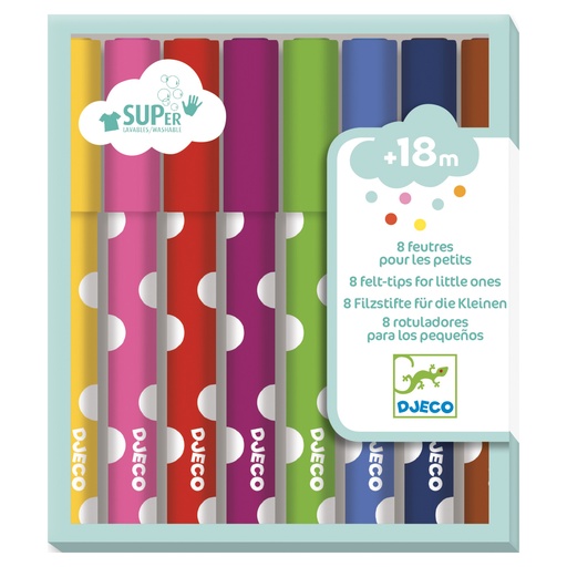 [DJE_DJ09001] Les couleurs des petits 8 feutres pour les petits Djeco