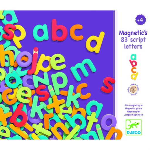 [DJE_DJ03102] Magnétiques bois 82 script letters  Djeco