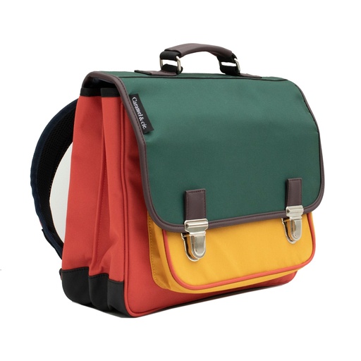 [CAR_MSA06_2207] Cartable Medium Colorblock vert Caramel & Cie