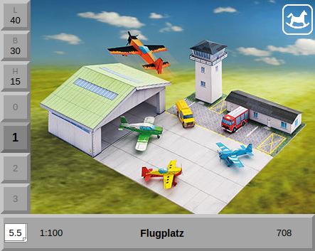[AUE_708] Aéroport, maquette en carton Schreiber Bogen
