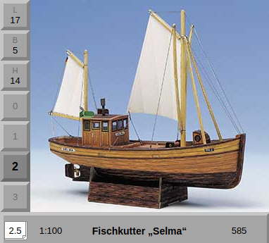 [AUE_585] Bateau de pêche Selma, maquette en carton Schreiber-Bogen