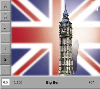 [AUE_767] Big Ben, maquette en carton Schreiber-Bogen