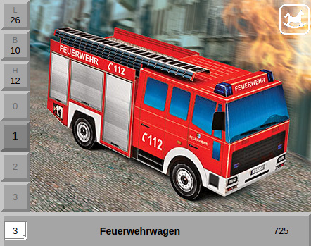 [AUE_725] Camion pompier, maquette en carton Schreiber-Bogen