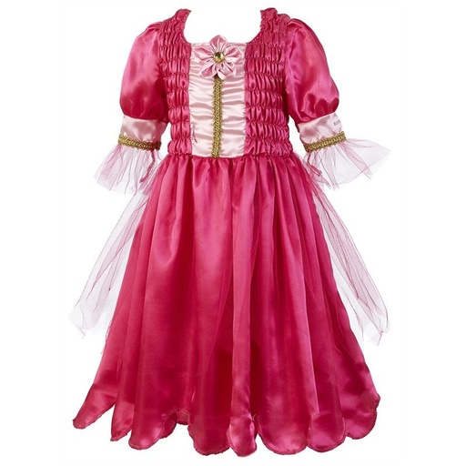 [SOU_10053] Carmen robe, fuchsia-rose (5-7 ans, 110-122 cm)