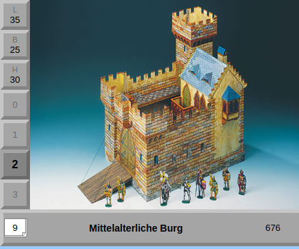 [AUE_676] Château médiéval, maquette en carton Schreiber-Bogen