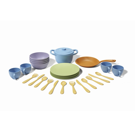 [BIG_GTDIN01R] Dînette : casseroles et assiettes (Greentoys)