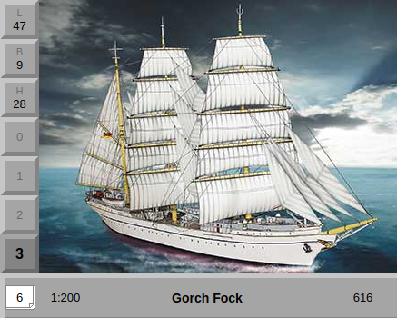 [AUE_616] Gorch Fock, maquette en carton Schreiber-Bogen
