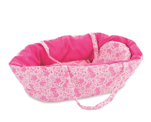 [EGM_120467] Grand Couffin avec Garniture à Fleurs Fushia Egmont toys (40 X 25 X 14 cm)